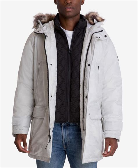 Michael Kors Men's Hooded Bib Snorkel Parka, Created for Macy's